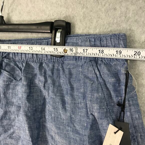 Tahari Shorts 2X Linen Chambray Pull On Pockets Quiet Lagom Beach Resort Casual - Picture 6 of 11